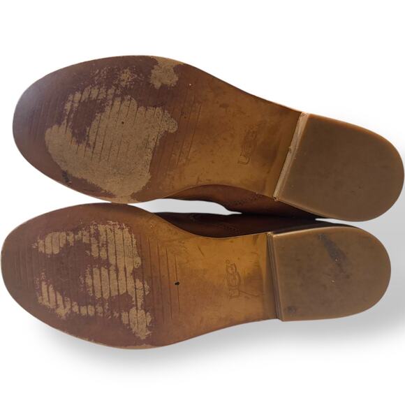 UGG Chestnut Suede Leather Glee Zipper Fringe Tassel Ankle Booties 9.5 - Picture 13 of 13